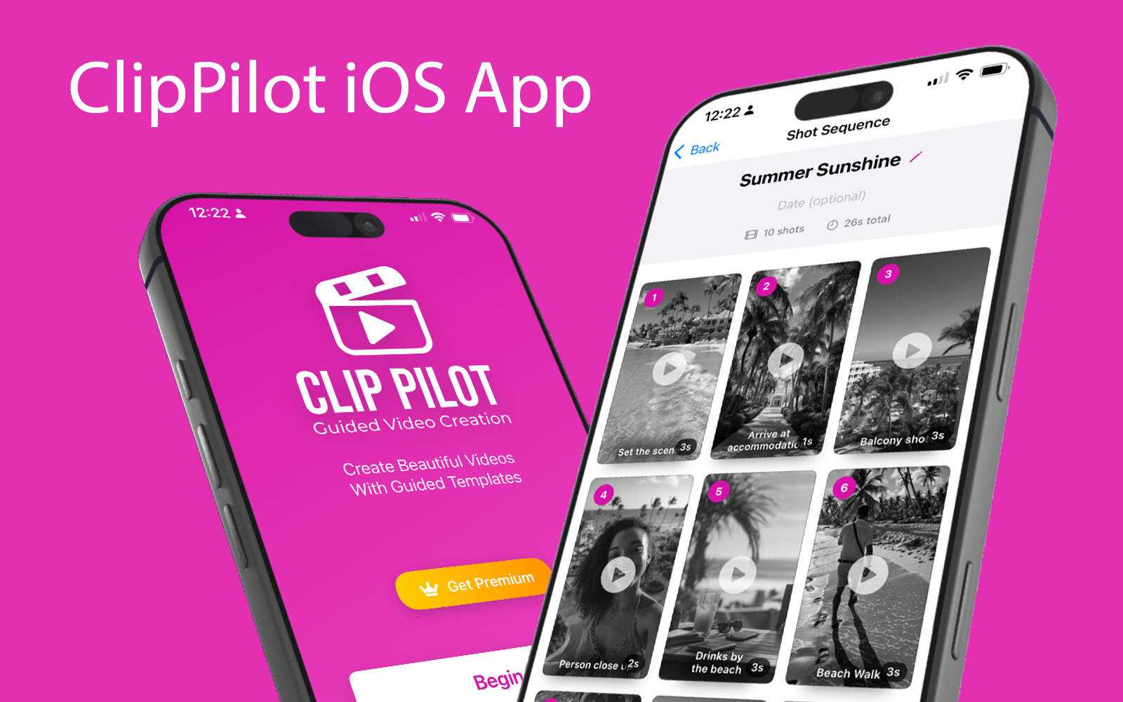 ClipPilot guided movie creation app interface